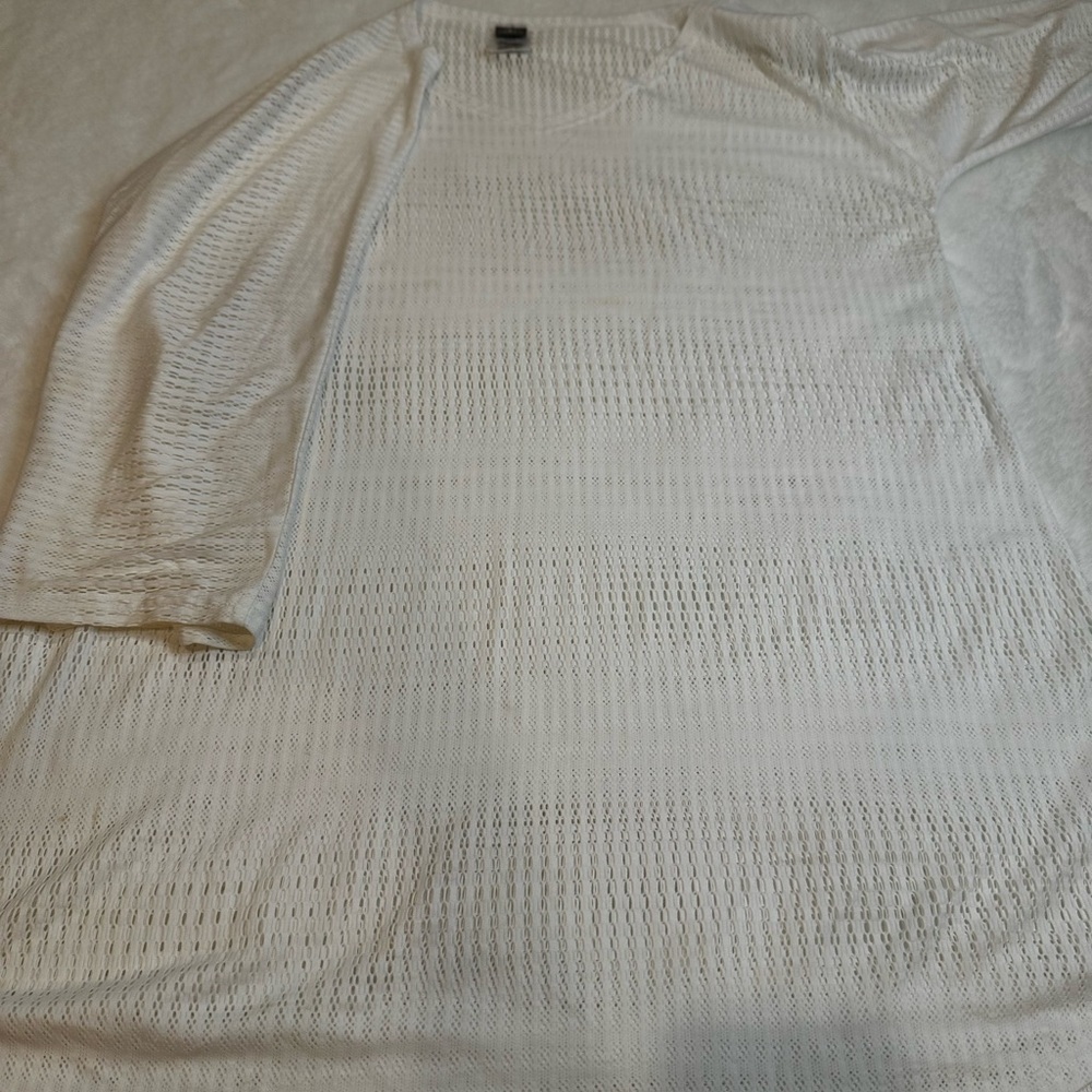 O'Neill White Mesh Long Sleeve Tee cover up